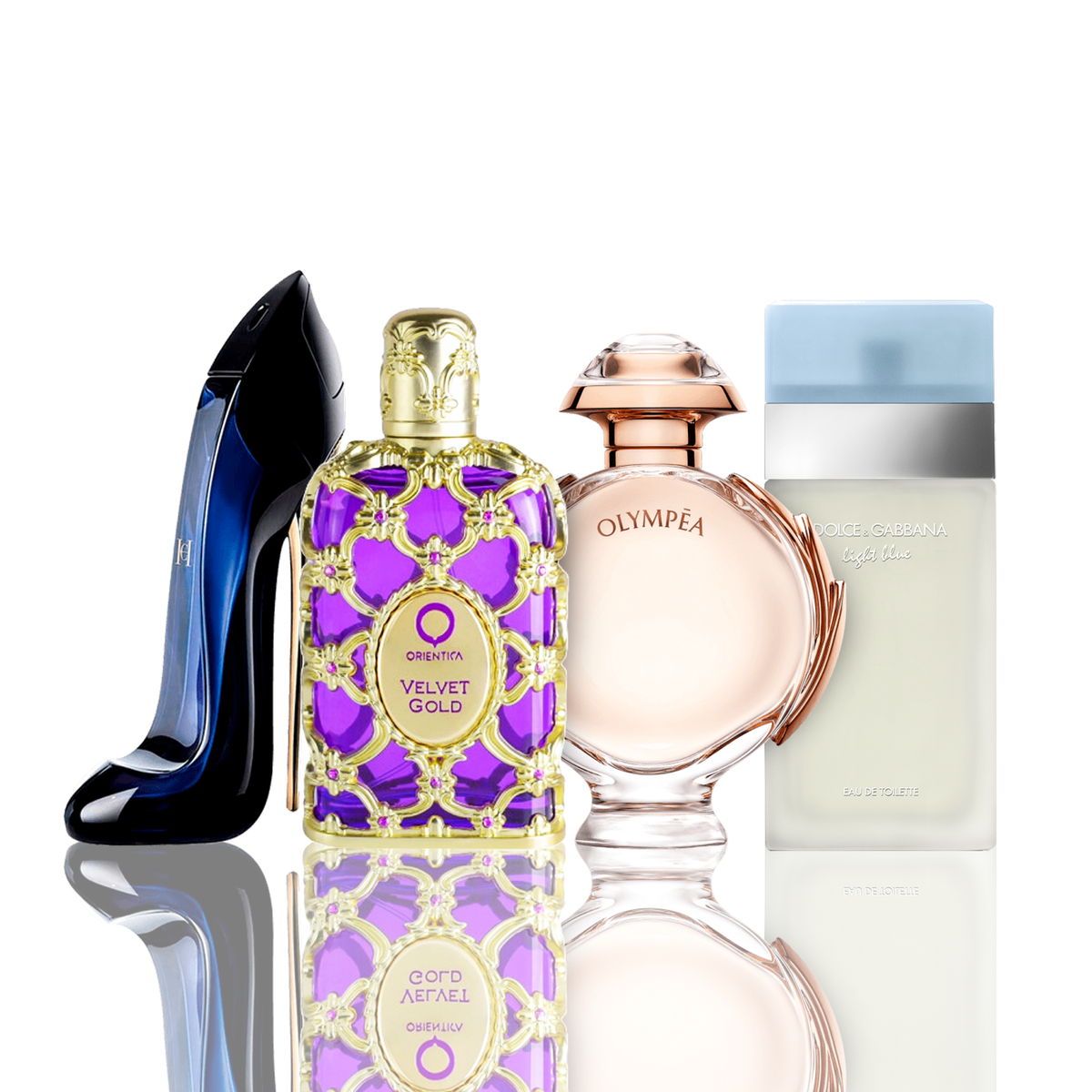 Set od 4 parfema | Light Blue + Orientica Velvet Gold + Good Girl + Olympea 100 ml