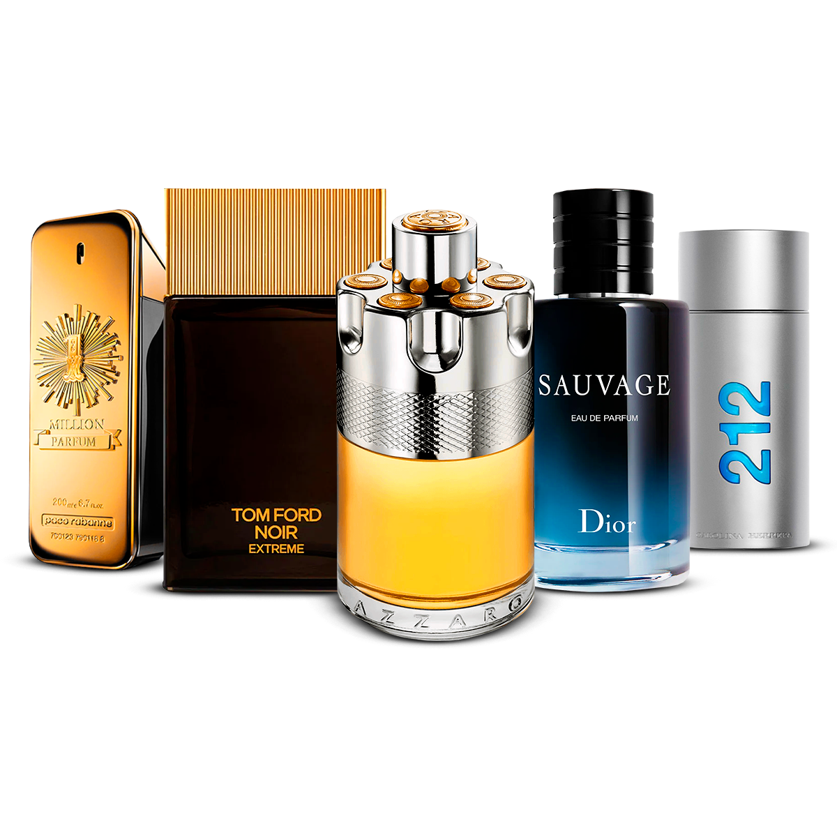 Set od 5 parfema  – 1 Million, Tom Ford Noir Extrême, Azzaro Wanted, Sauvage i 212 Men [100 ml svaki]
