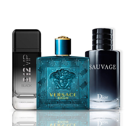 Set od 3 parfema | 212 VIP Black + Versace Eros + Sauvage Dior 100 ml